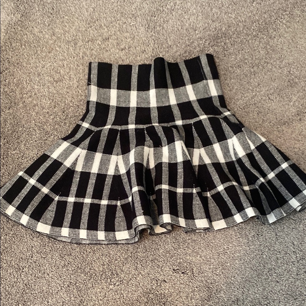 Plaid Black and White Women's Skirt